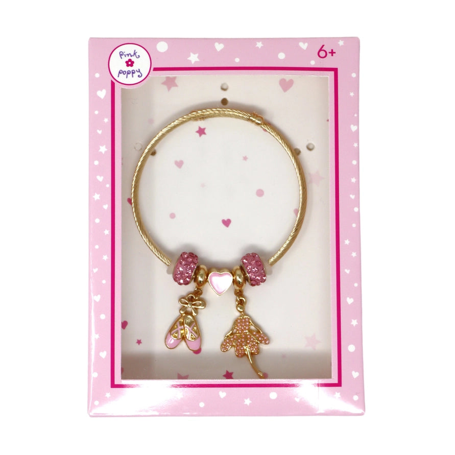 Ballerina Charm Bracelet for Girls — Gold-Plated & Hypoallergenic