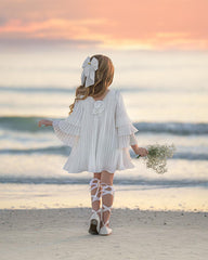 Sienna White Pleated Dress