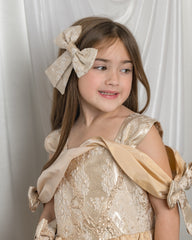 Charlie Gold Jacquard Hair Bow