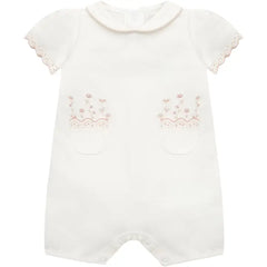 Louise Girls White Floral Detail Summer Romper