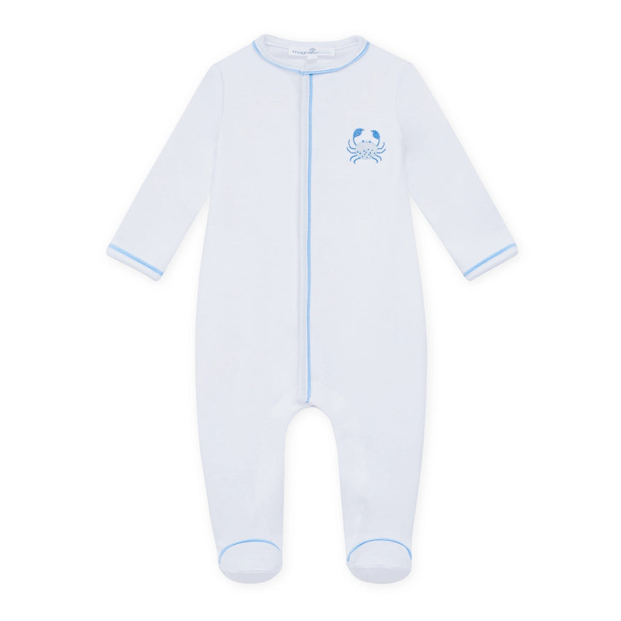 Little Crawlers Footie — Light Blue Pima Cotton Baby Footie