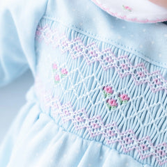 Piper's Classics Smocked Footie — Pima Cotton Baby Girl Footie