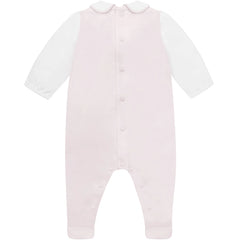 Leah Baby Girls Pink & White Cotton Babygrow