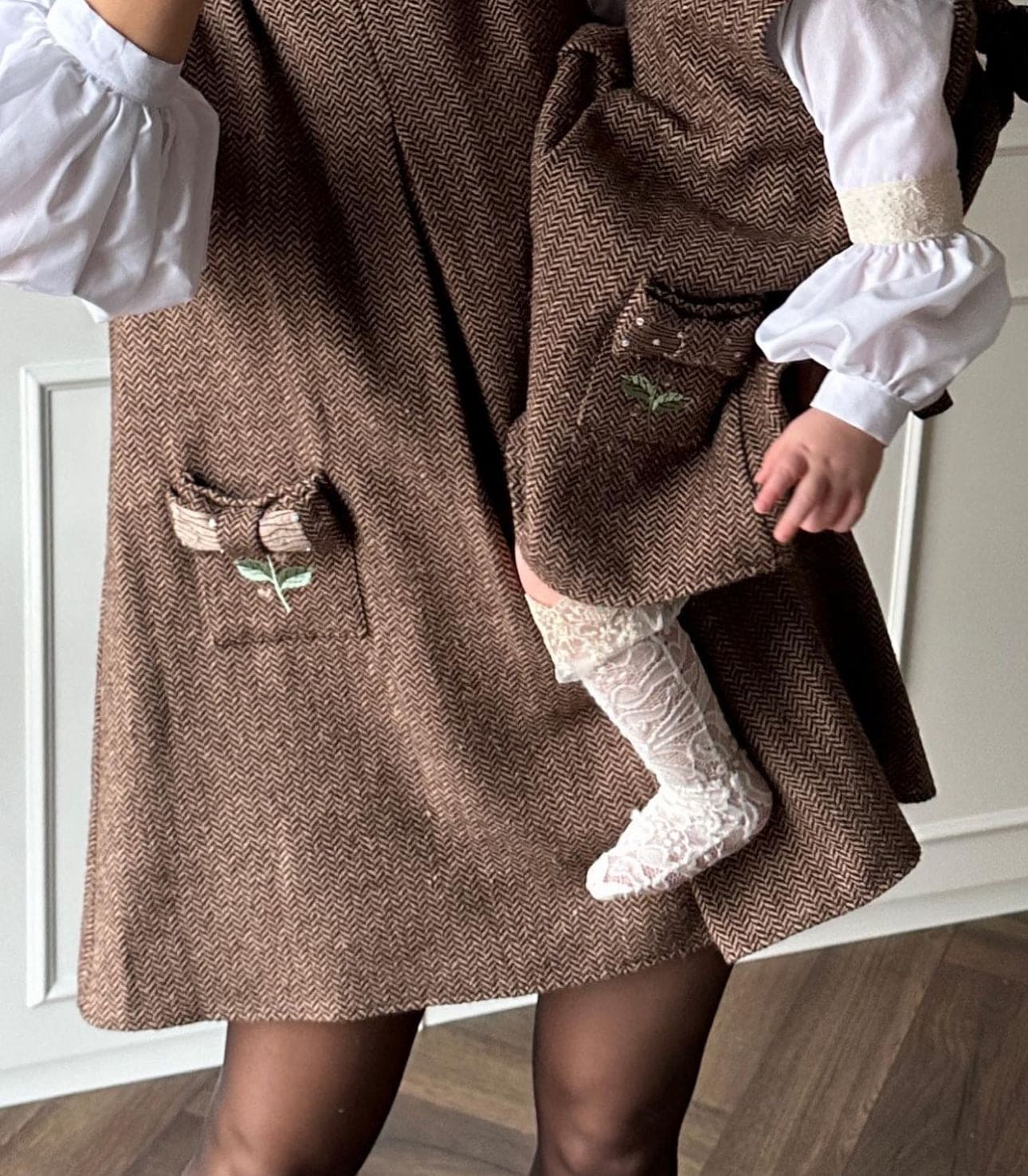 Herringbone Tweed Mom Dress