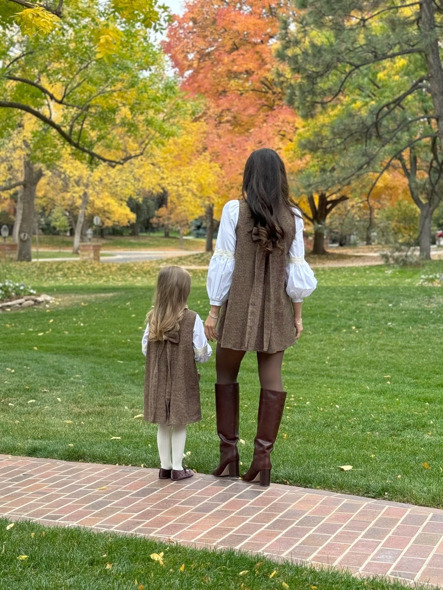 Herringbone Tweed Mom Dress