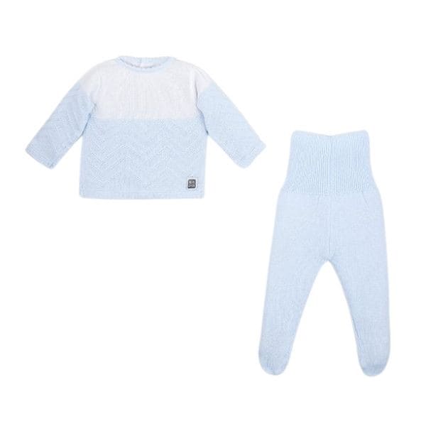 Alfa White and Baby Blue Cotton Set
