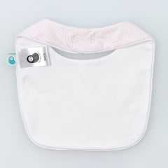 Pink Square Bib in Vichy Cotton Knit