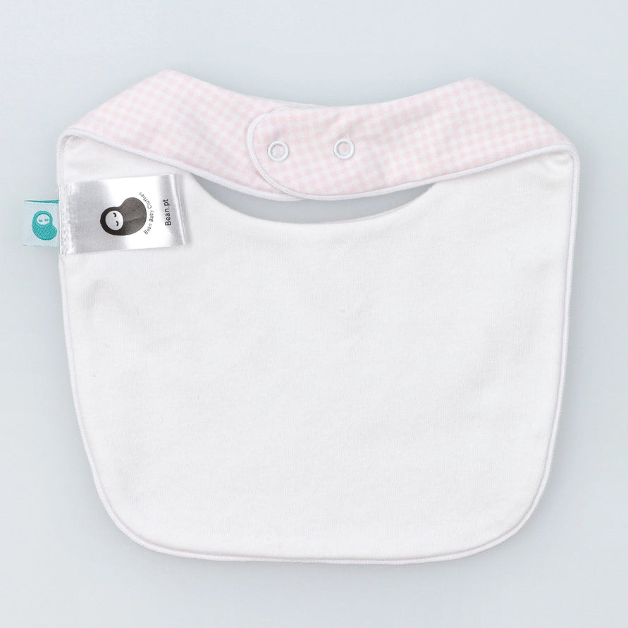 Square Bib in Rosa Vichy Cotton Knit