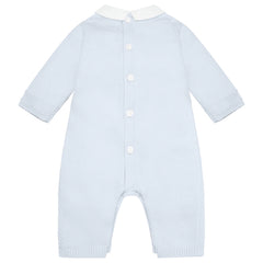 Kaleb Boys Blue Knitted All in One & Hat Set