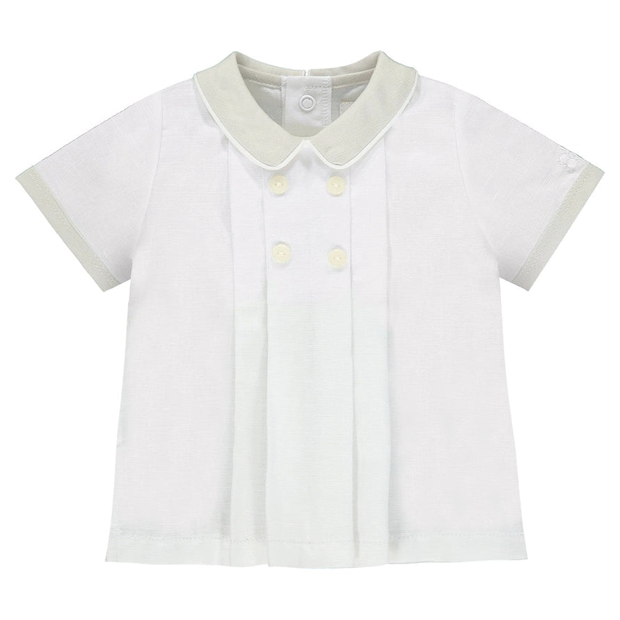 Sawyer Baby Boys White and Beige Outfit Set