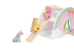 Unicorn Rainbow House Wooden Toy with 4 Unicorns