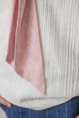 Dusty Pink Logo Chiffon Scarf