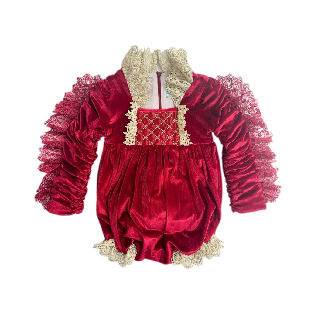 Victoria Red Velvet Romper