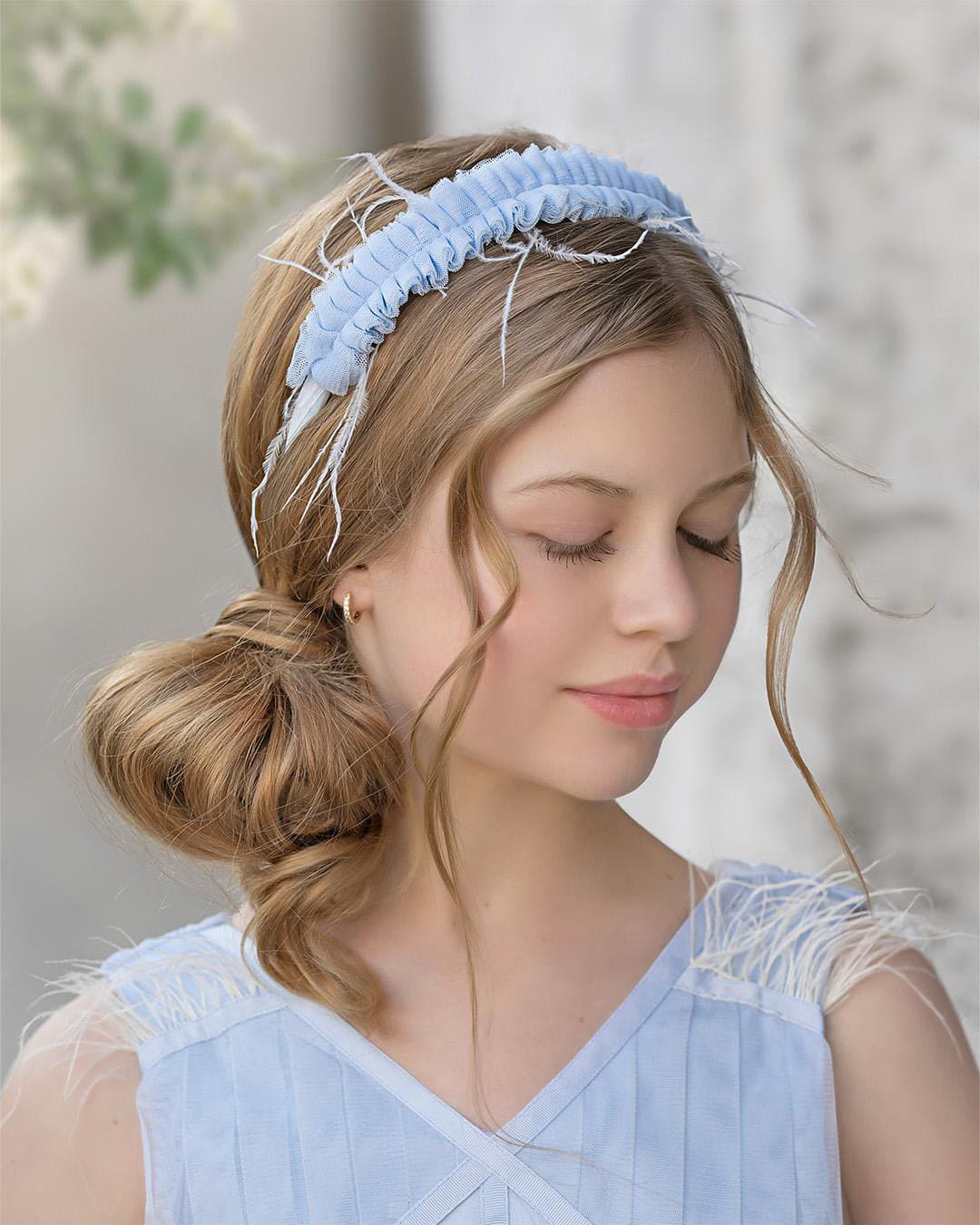 Skylar Blue Tulle Ruffle Headband