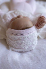 Pink Spanish Lace Knit Bonnet