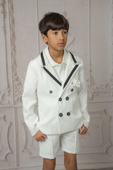 Alex White Boys Blazer With Black Contrast Line