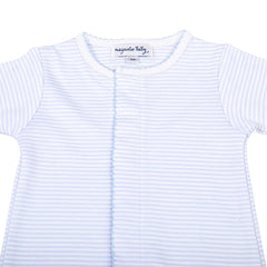 Mini Stripes Baby Blue Pima Cotton Converter Gown