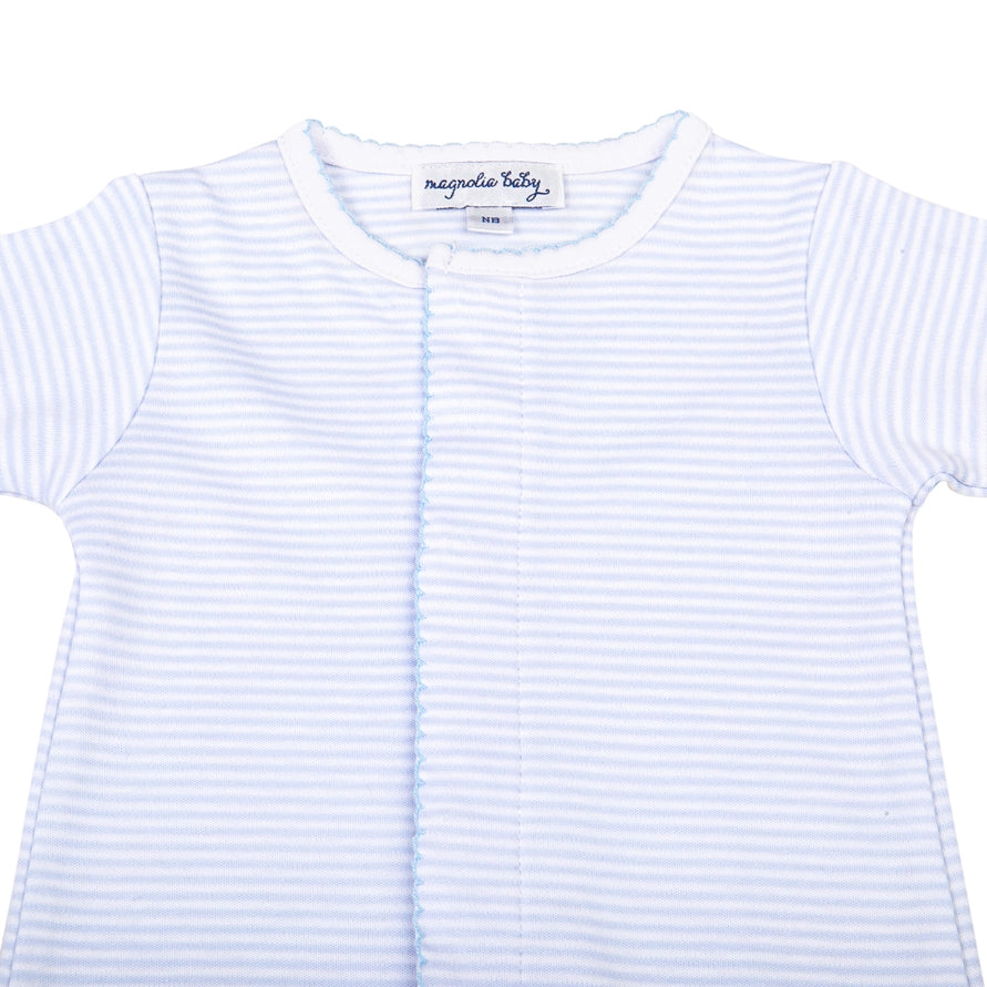 Mini Stripes Baby Blue Pima Cotton Converter Gown