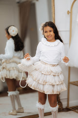 White Pima Cotton Ruffle Blouse