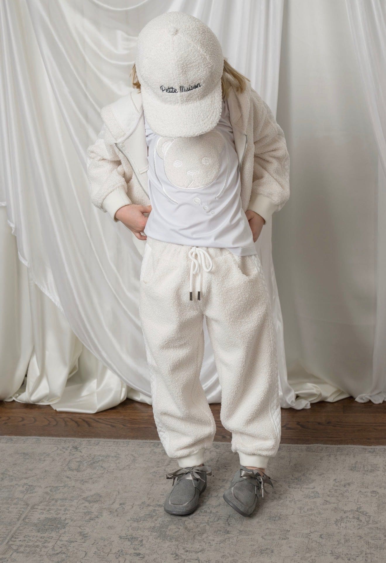 Pima White Cotton Teddy T-Shirt - Petite Maison Kids