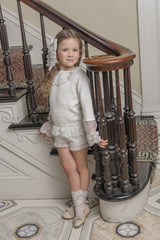 Emma White Cotton and Lace Top and Shorts Set