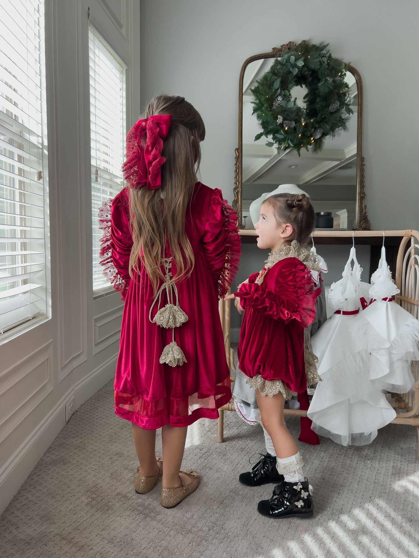 Victoria Red Velvet Romper