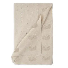 Beige Cotton Knitted Baby Blanket