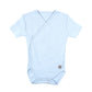 Baby Blue Cotton Short Sleeve Cross Body Onesie