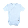 Baby Blue Cotton Short Sleeve Cross Body Onesie