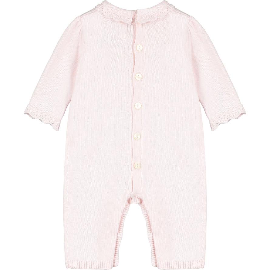 Pink Knit Babygrow and Hat Set