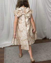 Butterfly Gold Jacquard Ceremony Dress