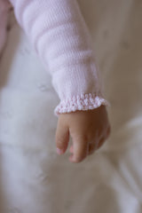 Pink Spanish Lace Knit Babygrow