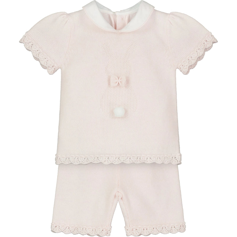 Felicity Knitted Bunny Pink Baby Girls Set
