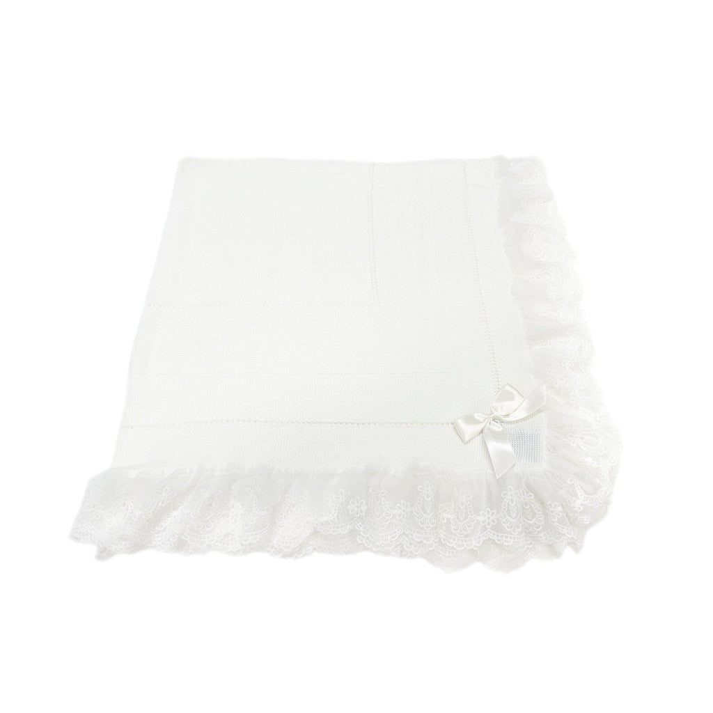 Ivory Lace Knit Blanket