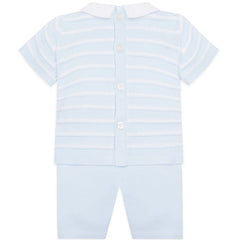 Jerry Baby Blue Boys Stripe Knit Top and Shorts Set