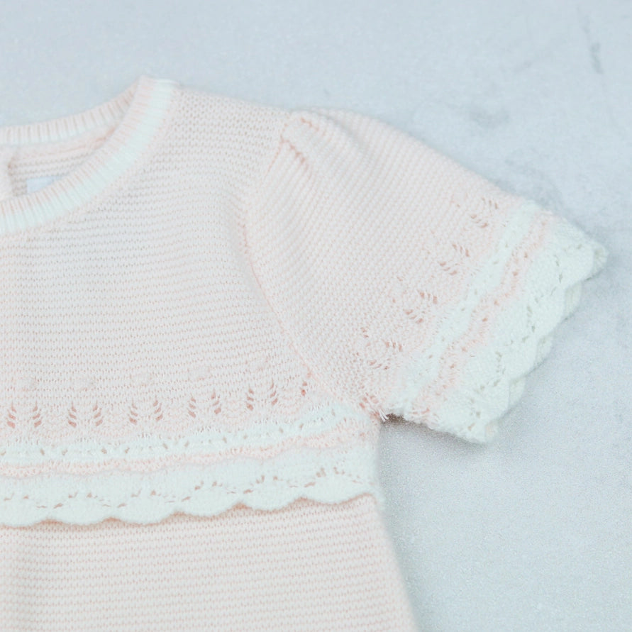 Josie Pink Girls Pretty Knit Romper