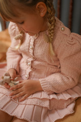 Julie Pink Knit Cotton Top and Skirt Set