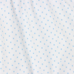 George White with Blue  Polka Dot Velour Babygrow