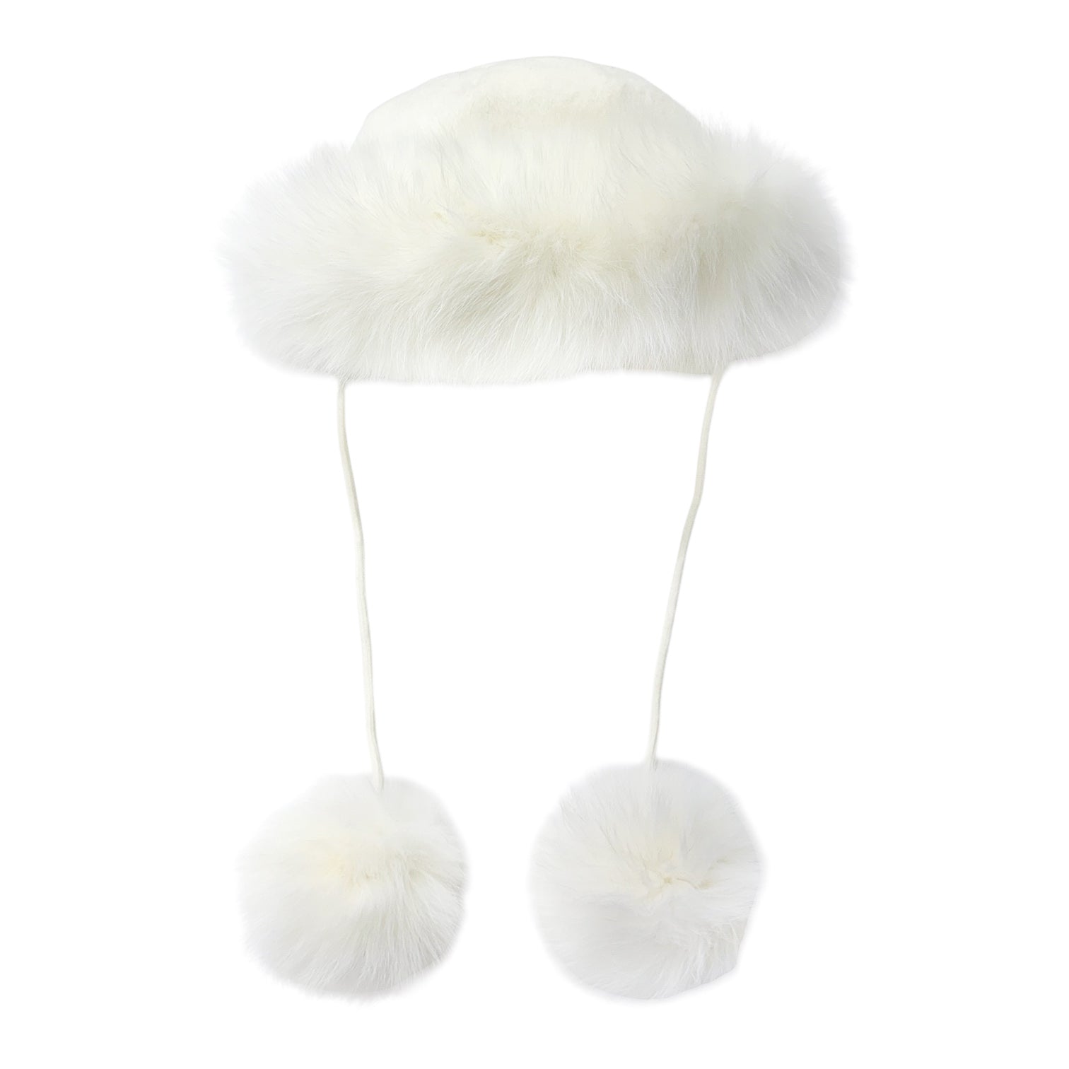 Klara Ivory Wool Fox Fur Girls' Hat