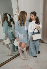 Sparkle Jeans Ostrich Feather Jacket