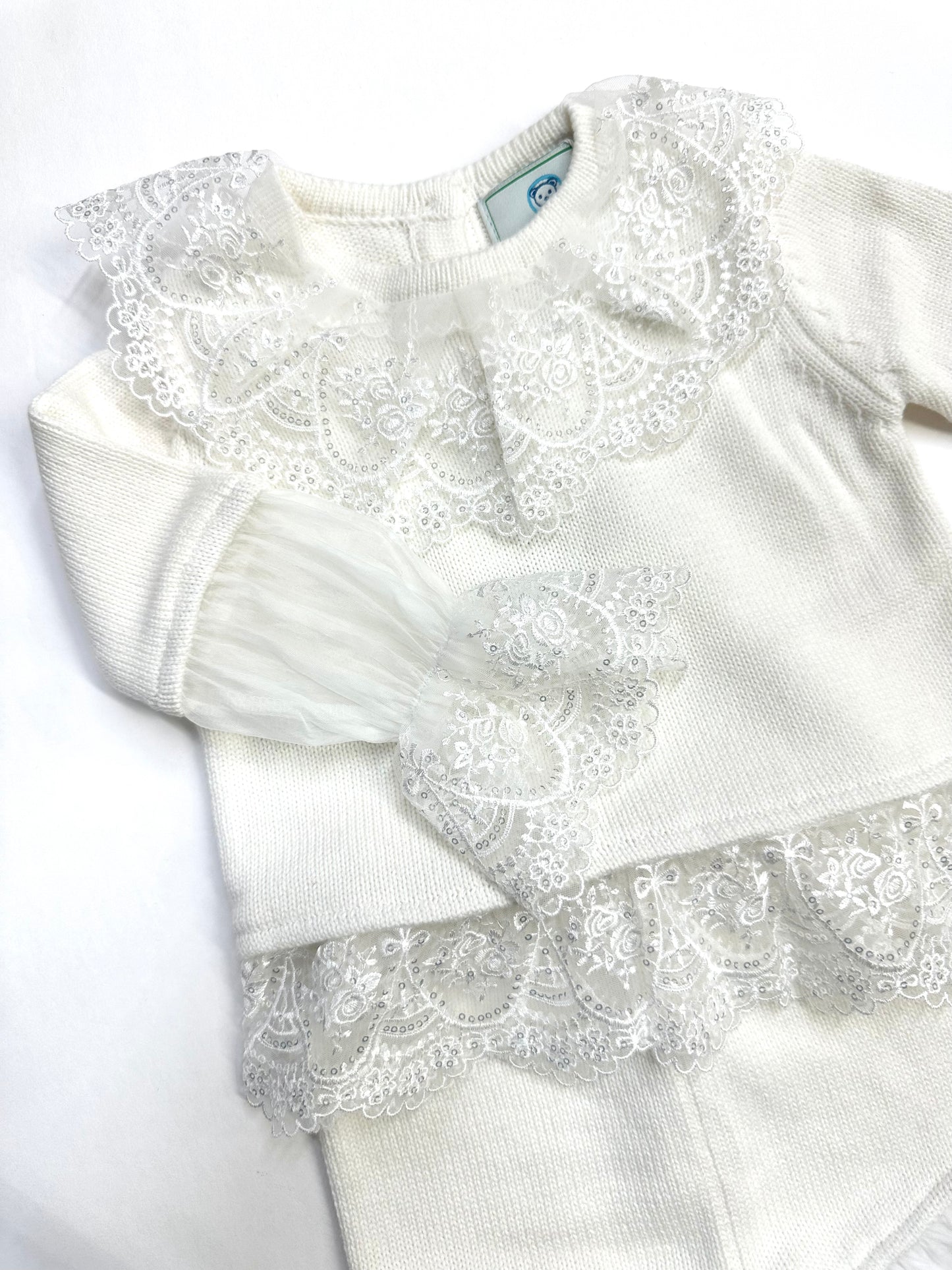Emma White Cotton and Lace Top and Shorts Set