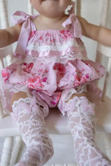 Amelia Pink Flower Print Romper