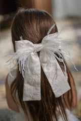 Eliza Ceremony Feather Hair Bow