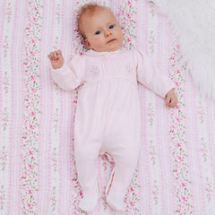 Laurel Girls Pink Pretty Cotton Babygrow
