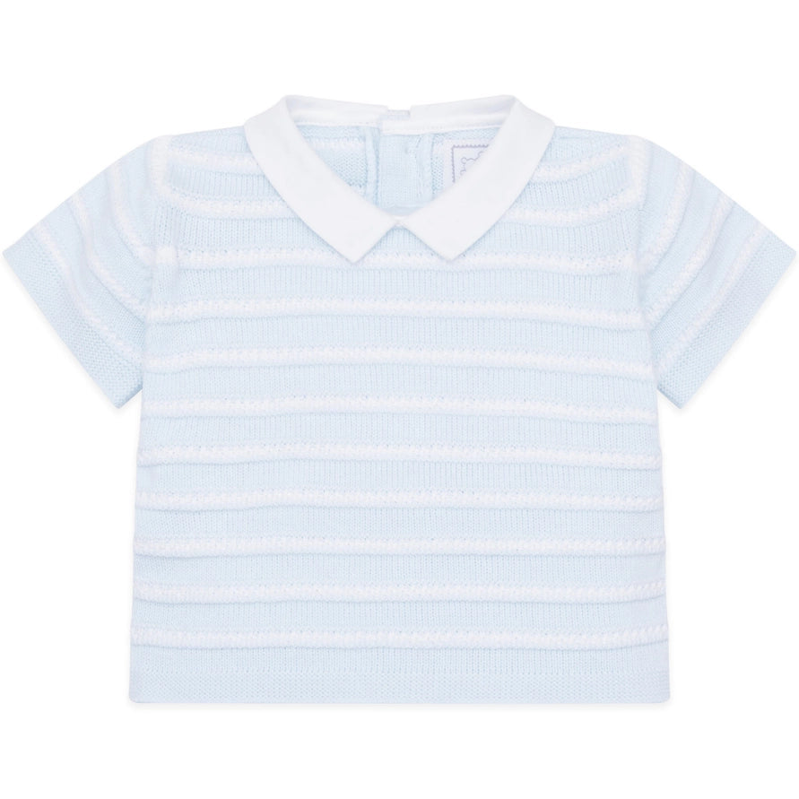 Jerry Baby Blue Boys Stripe Knit Top and Shorts Set