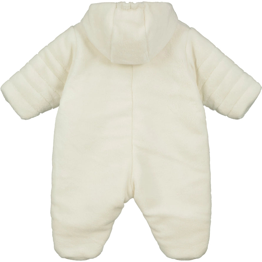 Ivory Fleece Baby Pramsuit