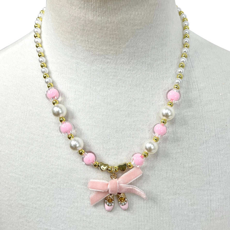 Pink Ballerina Pearl Bracelet and Necklace Set