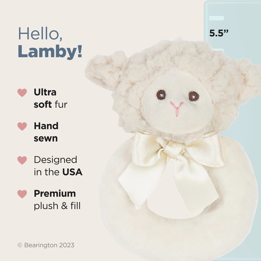 Lil’ Lamby Plush Lamb Ring Rattle