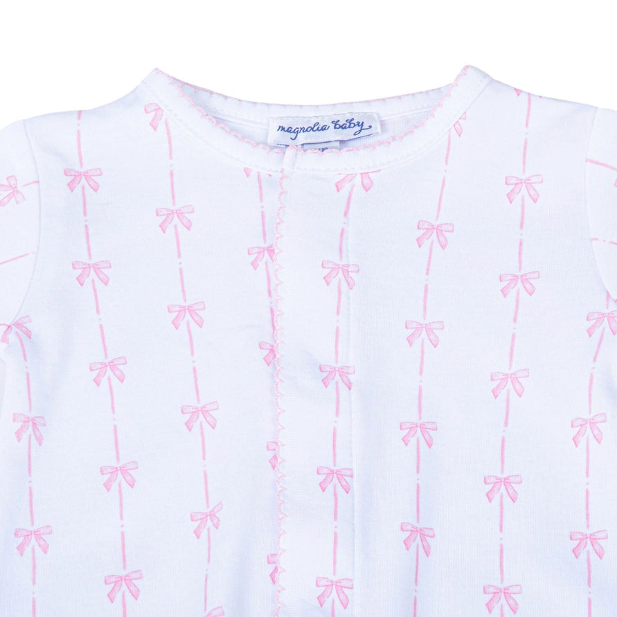 White Pima Cotton Pink Ribbons Print Converter Gown