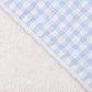 Hooded Checkered Baby Blue and White Turkish Cotton Baby Towel